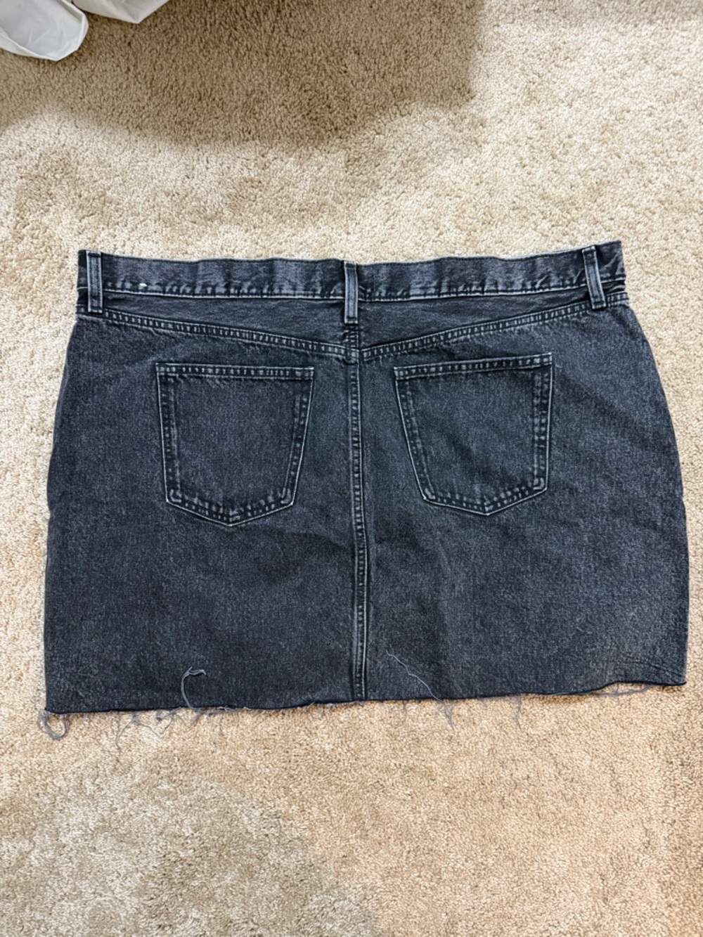 Mango Washed Black Denim Mini Skirt